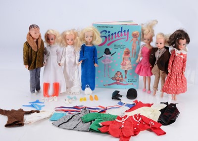 Lot 616 - Six Sindy dolls and clothes