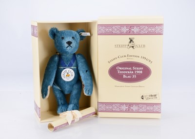 Lot 690 - A Steiff Club limited edition replica 1908 blue teddy bear