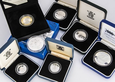 Lot 207 - A group of seven Royal Mint issued silver coins