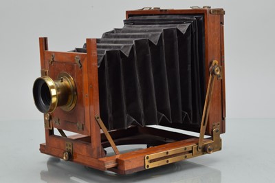 Lot 69 - A Mahogany & Brass Half Plate Field Camera