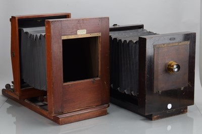 Lot 156 - Two Mahogany & Brass Studio Cameras