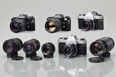 Lot 213 - Four Pentax SLR Cameras