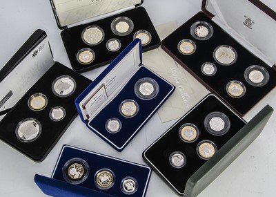 Lot 223 - A group of six UK annual silver piedfort collection sets