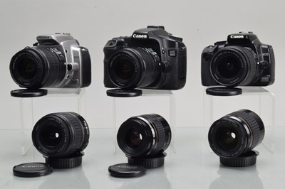 Lot 226 - Three Canon EOS DSLR Camera Bodies and Lenses
