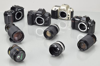 Lot 229 - Nikon SLR Camera Bodies and Lenses