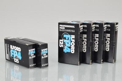 Lot 254 - Six Boxes of Ilford FP4 220 Black & White Film