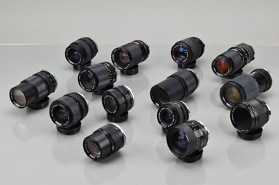 Lot 266 - A Group of Olympus OM & OM Mount Lenses