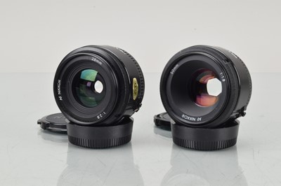Lot 315 - Two Nikon AF Nikkor Prime Lenses