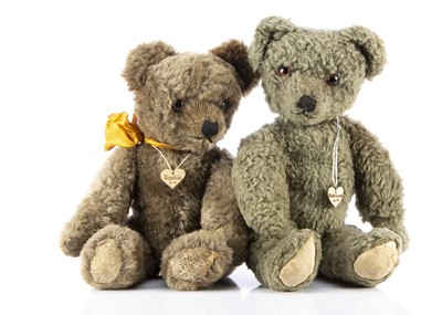 Lot 445 - Two brown wool plush Alpha Farnell Teddy Bears