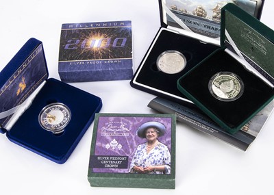 Lot 233 - Three Royal Mint Silver Proof Commemorative £5 coins