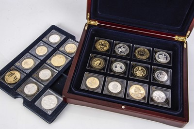 Lot 240 - A collection of twenty one Silver Proof and Gold Plated Silver Proof Replica Coins