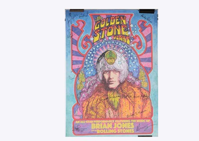 Lot 527 - Brian Jones / Rolling Stones Poster / signatures