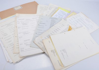 Lot 683 - Elstree Studios Films / Call Sheets / Cast Lists, Shooting Schedules plus