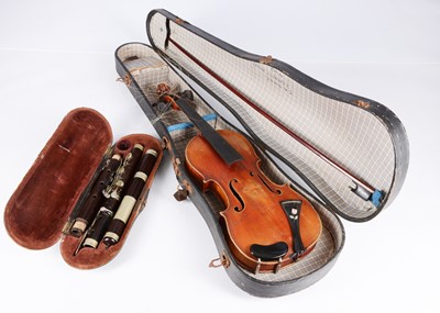 Lot 710 - Violin / Bow / Flute