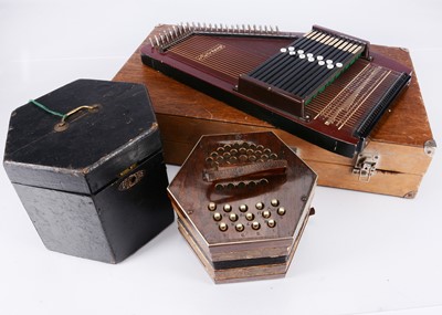 Lot 722 - Concertina / Autoharp