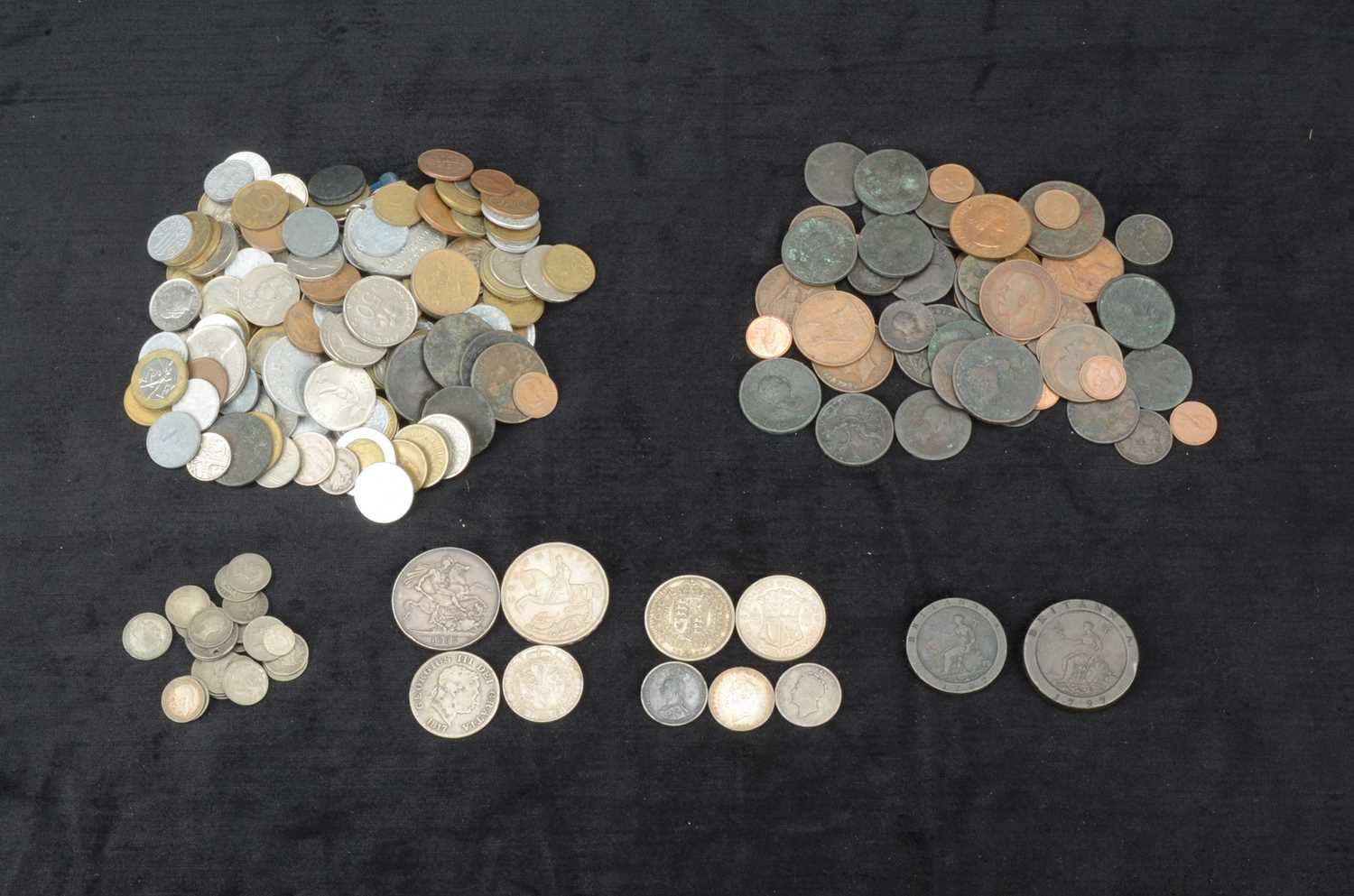 Lot 45 - A collection of British pre decimal Silver and Copper coinage