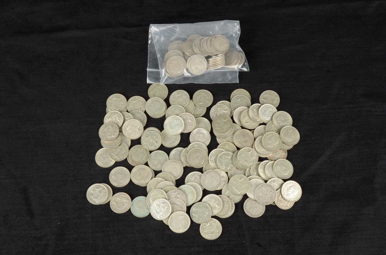 Lot 49 - A collection of Australia silver sixpence coins