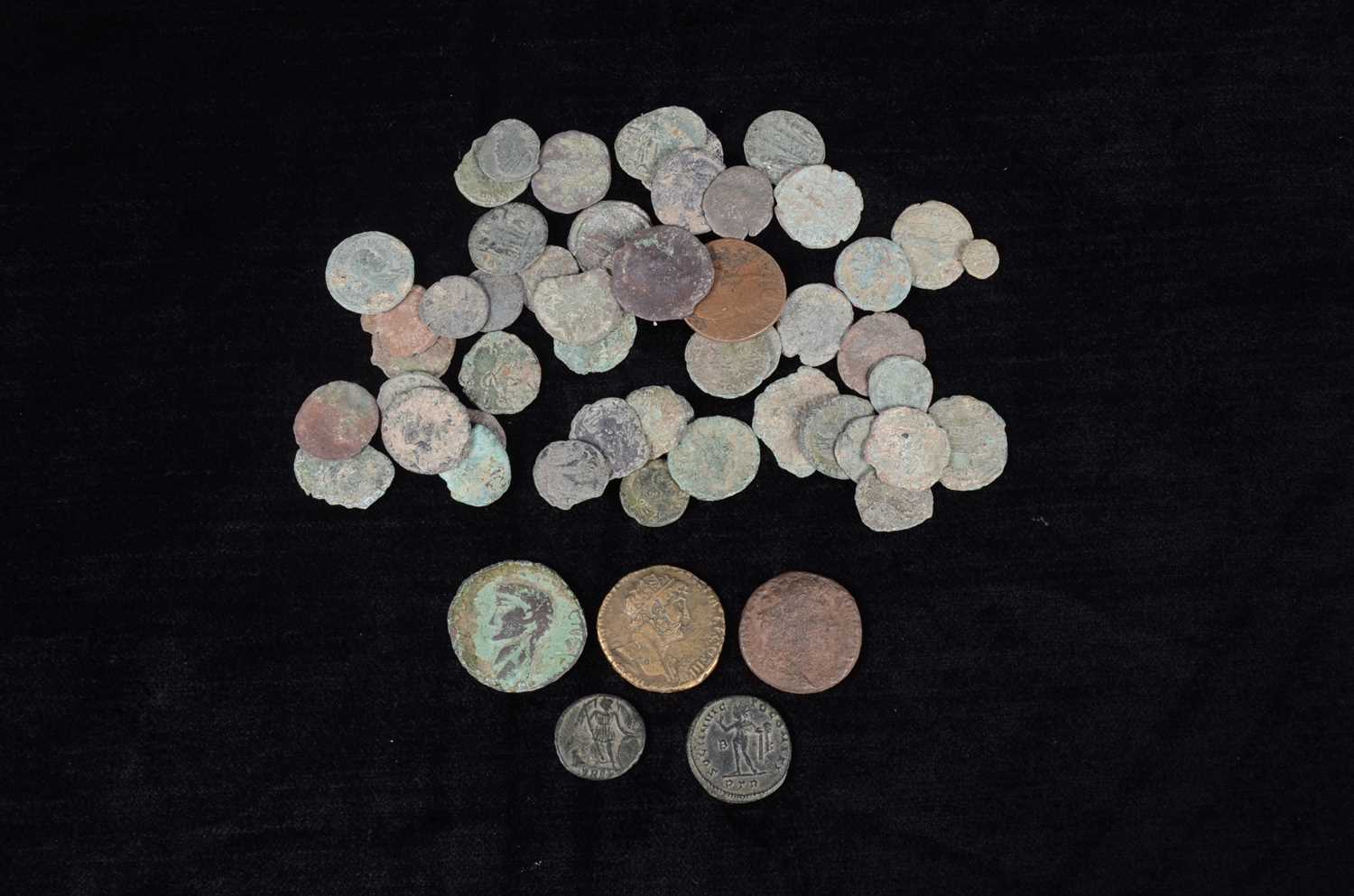 Lot 58 - A small collection of Roman coins and metal detector finds