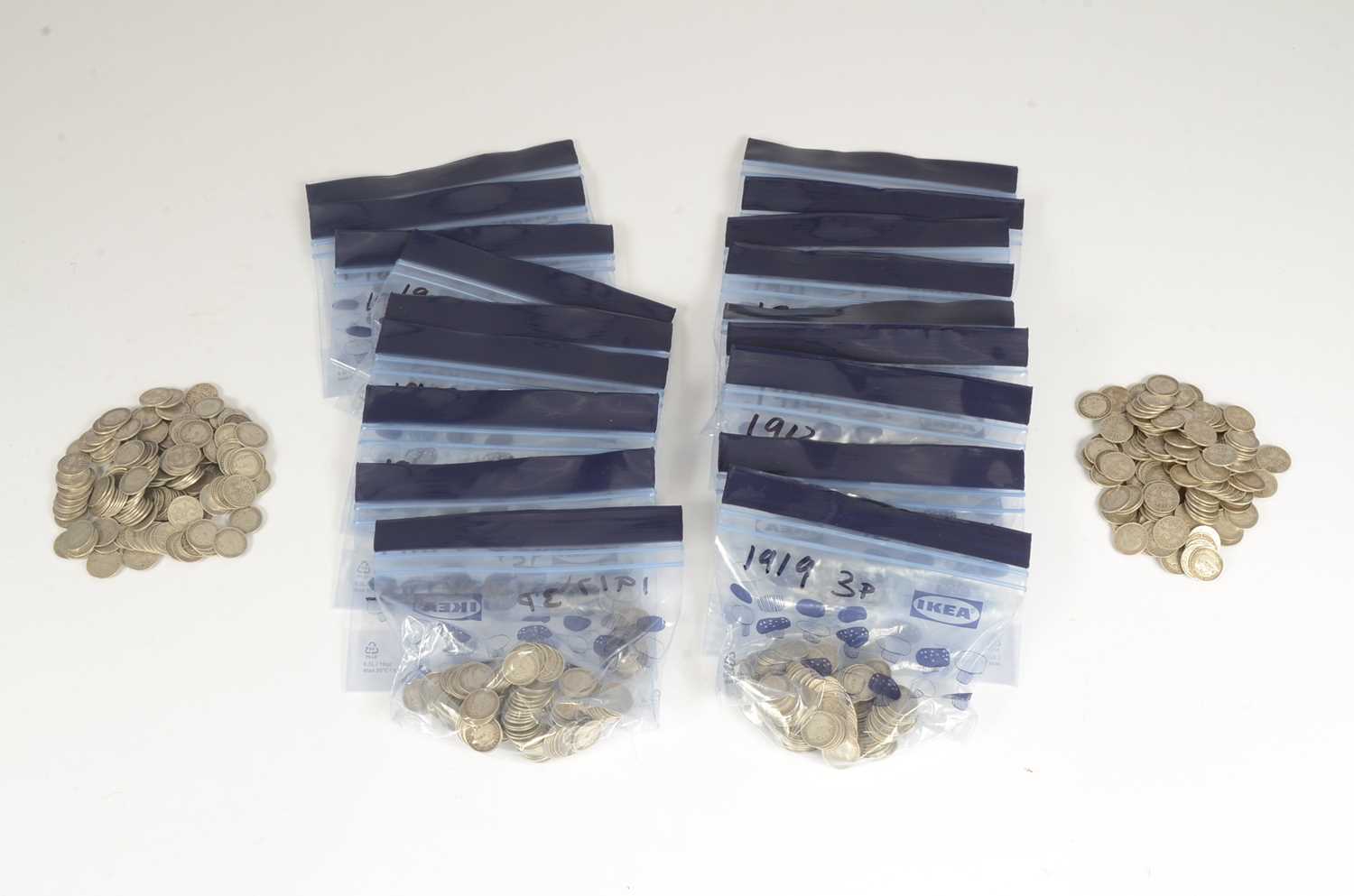 Lot 69 - A quantity of British pre 1920 Silver threepence coins