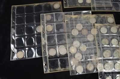 Lot 95 - A collection of British silver Shillings sixpences and threepence coins