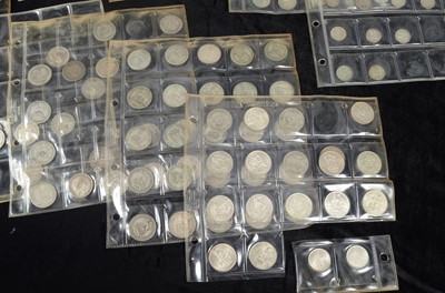 Lot 95 - A collection of British silver Shillings sixpences and threepence coins