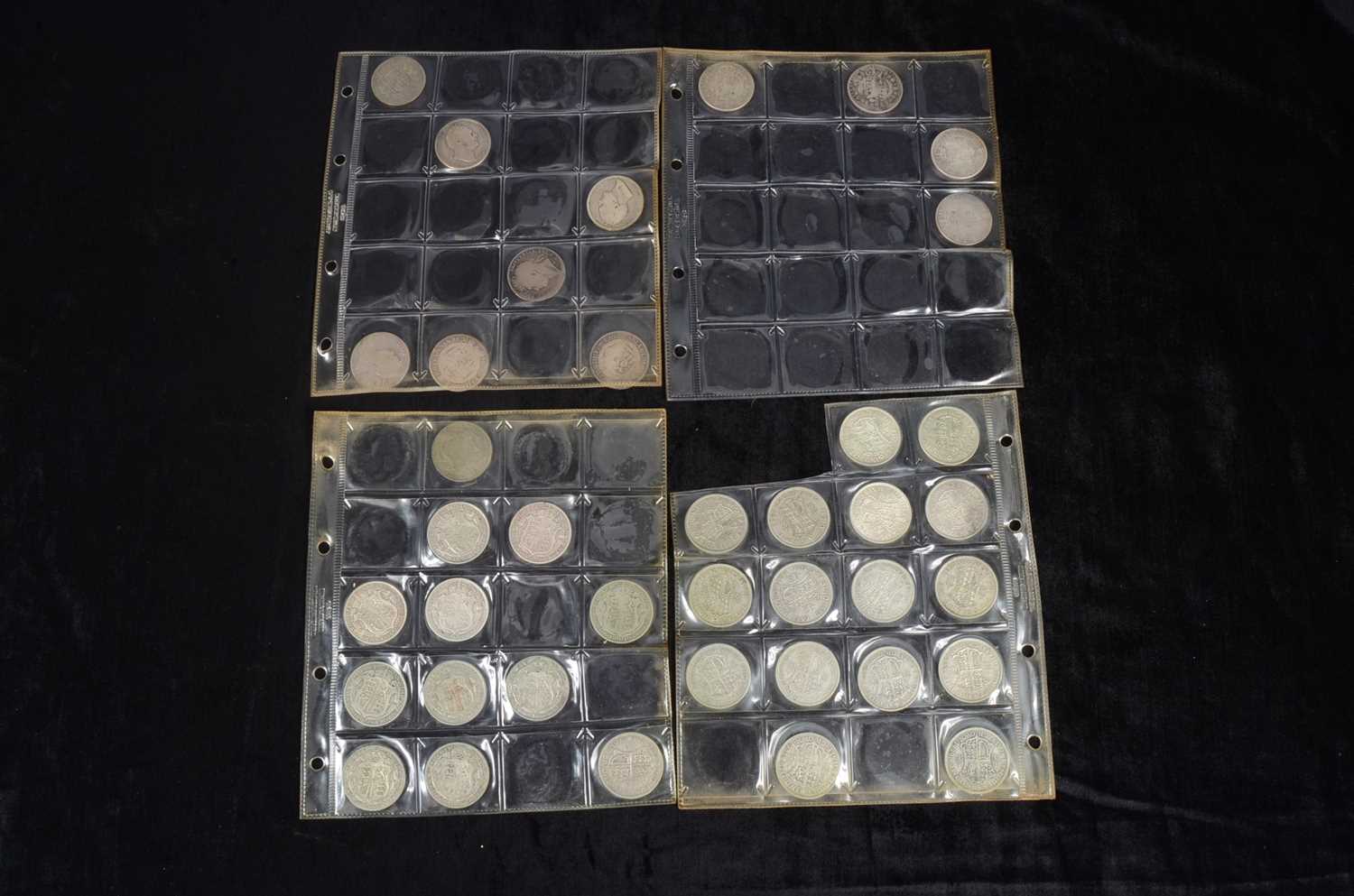 Lot 96 - A collection of thirty nine British silver Half Crowns