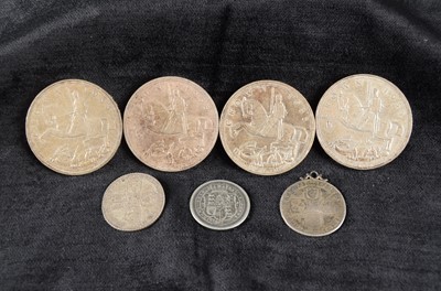 Lot 99 - Seven British silver coins