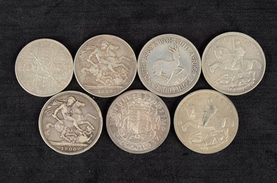 Lot 115 - Five British silver crown coins