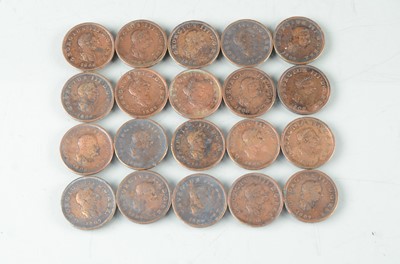Lot 141 - A collection of twenty George III Half Pennies
