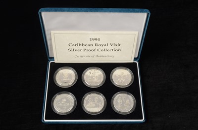 Lot 160 - A Royal Mint Caribbean Royal Visit Silver Proof Coin set