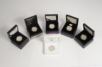 Lot 168 - Six Royal Mint Silver Proof Piedfort £5 coins