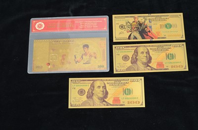 Lot 174 - Four 24ct Gold Plated bank notes