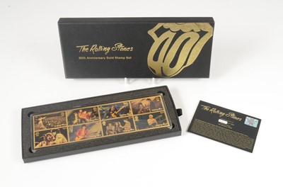 Lot 182 - Limited Edition Rolling Stones Gold Plated Stamp set
