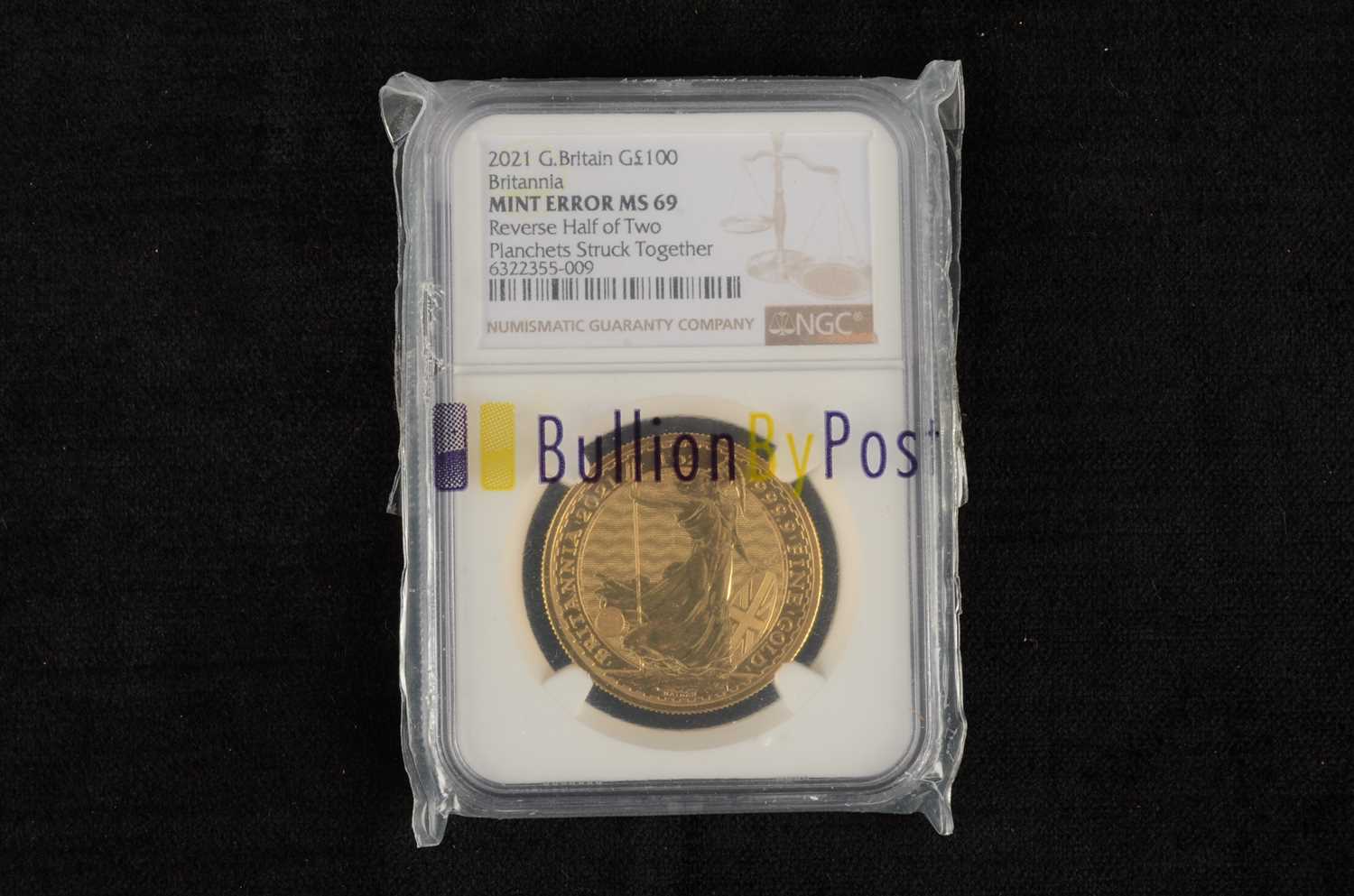 Lot 189 - An NGC error slabbed 1 Ounce Gold Britannia £100 coin