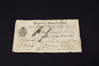 Lot 348 - An early 19th Century British £1 bank note