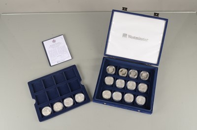 Lot 238 - A collection of sixteen silver proof crown size coins