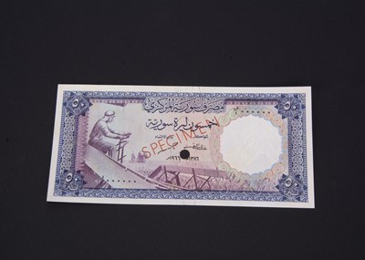 Lot 354 - A  Central Bank of Syria specimen 50 Syrian Pounds bank note