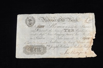 Lot 265 - Andover Old Bank Ten Pounds £10 bank note