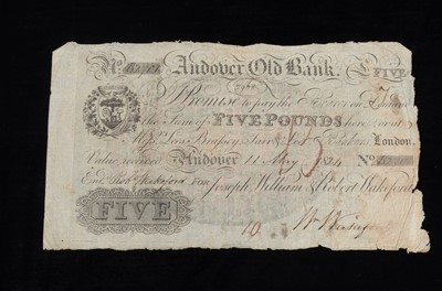 Lot 266 - Andover Old Bank Five Pounds £5 bank note