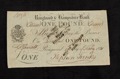Lot 270 - Ringwood and Hampshire One Pound note