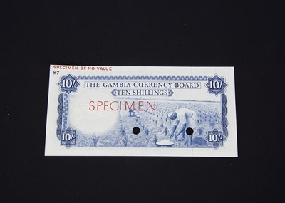 Lot 356 - A Gambia Currency Board specimen 10 Shillings note