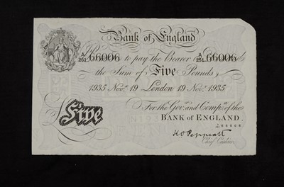 Lot 274 - A Bank of England White £5 bank note