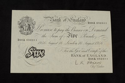 Lot 276 - A Bank of England White £5 bank note