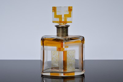Lot 2 - A nice Art Deco period cut glass and silver mounted decanter