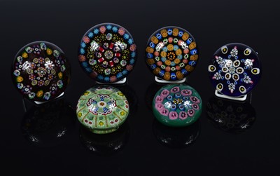 Lot 18 - A collection of six Paul Ysart paperweights and others