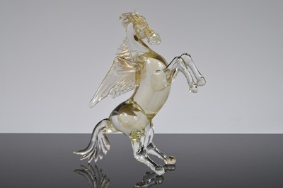 Lot 28 - A c1970s Murano glass model of Pegasus