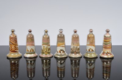 Lot 42 - Seven Victorian Alum Bay sand bell souvenirs