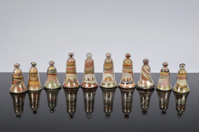 Lot 43 - Ten Victorian Alum Bay sand bell souvenirs