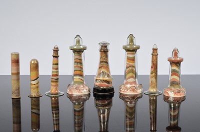 Lot 44 - Six Victorian Alum Bay sand light house souvenirs