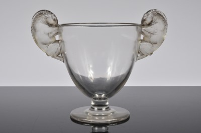 Lot 54 - An Art Deco Lalique glass Beliers twin handled footed bowl